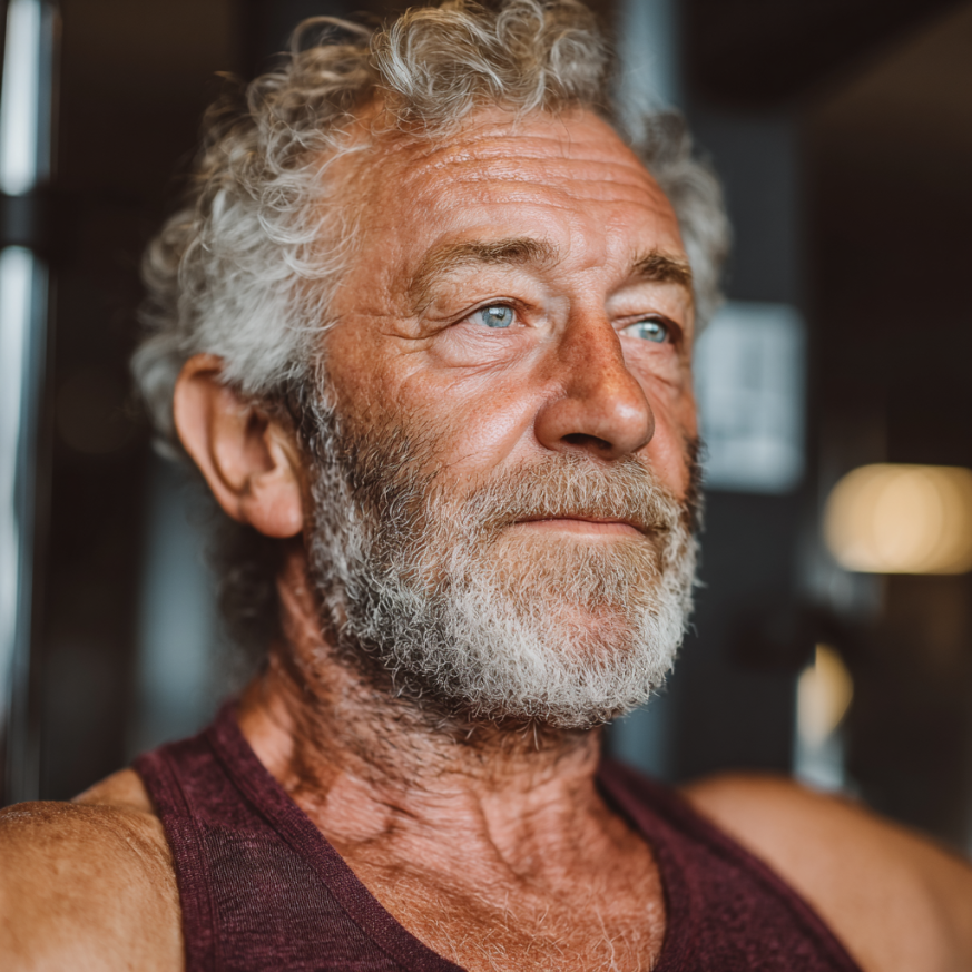 Boldog idős pár együtt sportol a szabadban